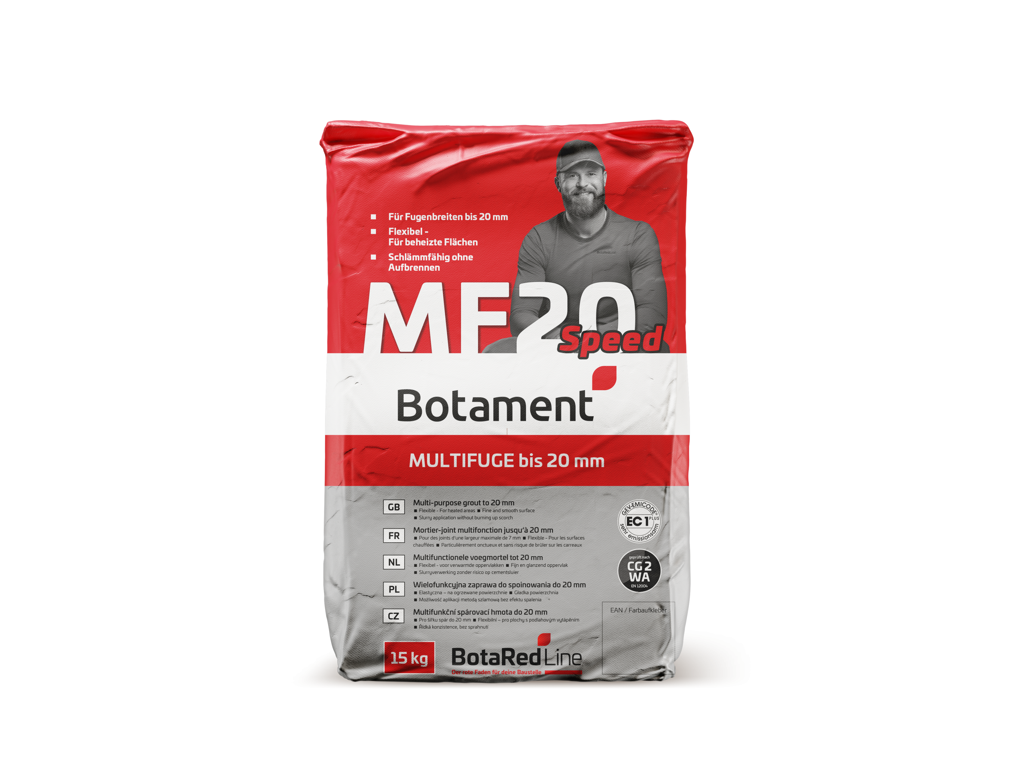 BotaRed MF20 Speed ist ein schlämmfähiger und schnell erhärtender Multifunktions-Fugenmörtel mit einem sehr breiten Anwendungsspektrum im Innen- und Außenbereich. Aufgrund der hervorragenden Verarbeitungs- und Wascheigenschaften sind große Flächenleistungen auf Wand und Boden innerhalb kürzester Zeit möglich. BotaRed MF20 Speed ist besonders geeignet für Feinsteinzeug, Steinzeug und Naturstein.